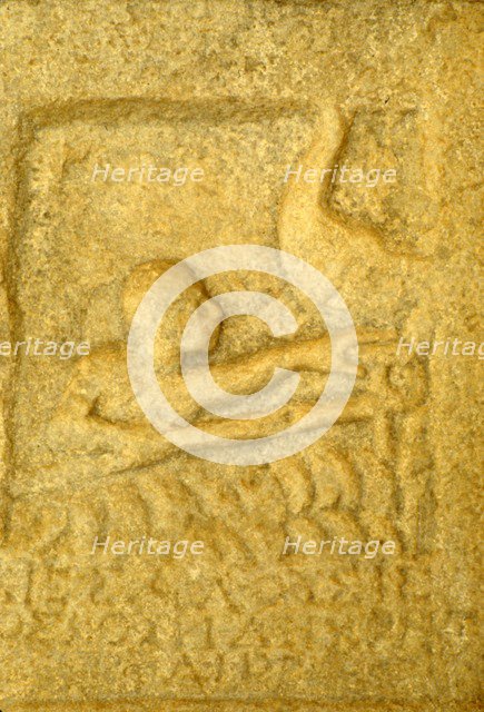 Greek Grave-Slab of Shipwrecked Sailor, from Rheneia, Mykonos, c5th century BC.  Artist: Unknown.