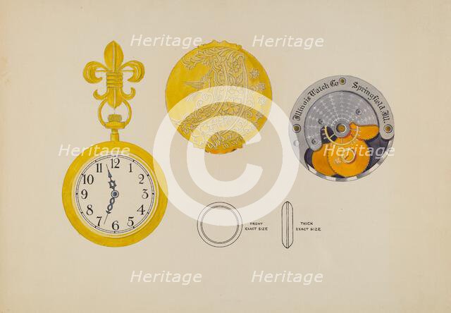 Lady's Watch Case and Frame, c. 1936. Creator: Harry G Aberdeen.