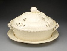Chestnut Basket and Stand, Yorkshire, c. 1790. Creator: Leeds Pottery.