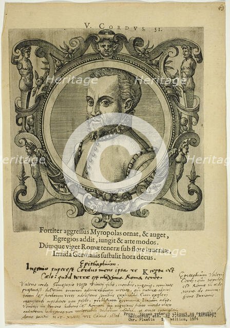 Portrait of V. Cordus, published 1574. Creators: Unknown, Johannes Sambucus.