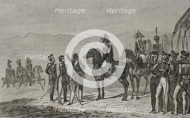 Russian troops on the field at Schoumla (Schumla), Bulgaria, 1839. Creator: Augustin François Lemaitre.