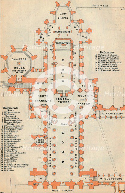 'Wells Cathedral' c20th Century. Artist: John Bartholomew.