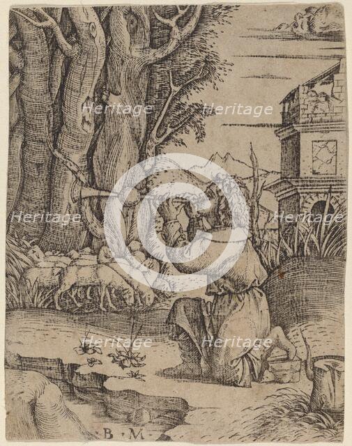 Shepherd with a Platerspiel, c. 1500/1515. Creator: Benedetto Montagna.