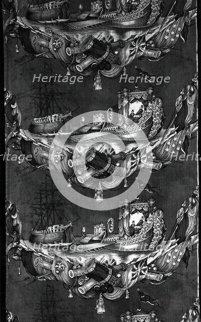 The Battle of Navarino (Furnishing Fabric), England, c. 1827. Creator: Unknown.