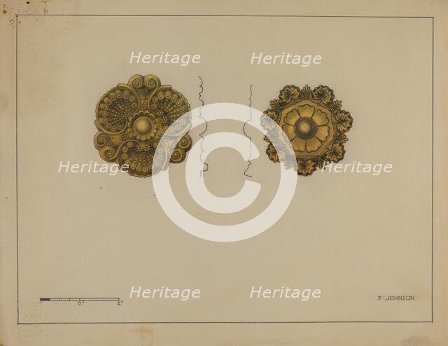 Rosette Mounts, c. 1936. Creator: Philip Johnson.