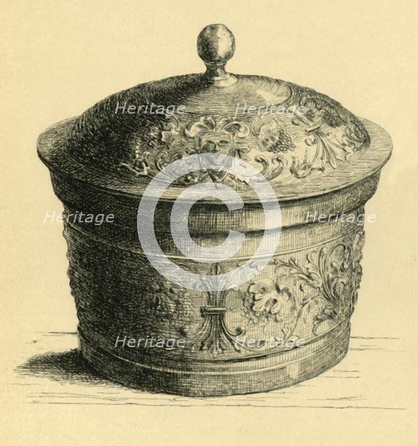 Metal box with lid, c1600, (1881). Creator: W E Mackaness.