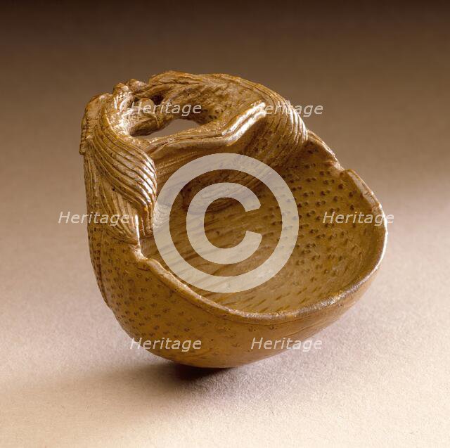 Sake Cup Shaped like a Buddhist Gong, 19th century. Creator: Unknown.