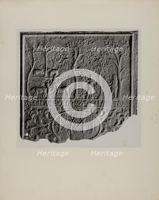 Pa. German Stove Plate, c. 1942. Creator: Charles Von Urban.