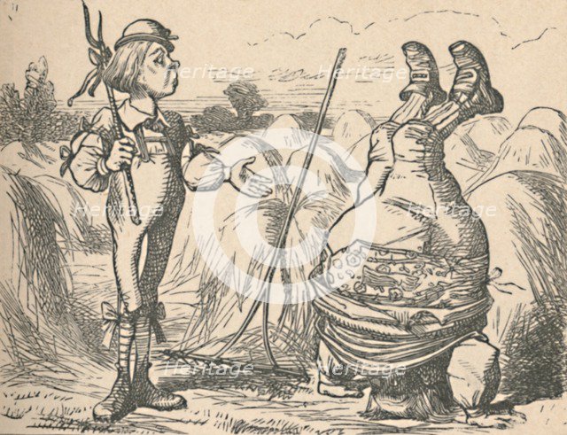 'The youth talking to this father, who is doing a handstand', 1889. Artist: John Tenniel.