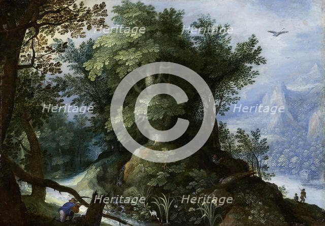 Forest Scene with Hunters, c1593. Creator: Jan Brueghel the Elder.