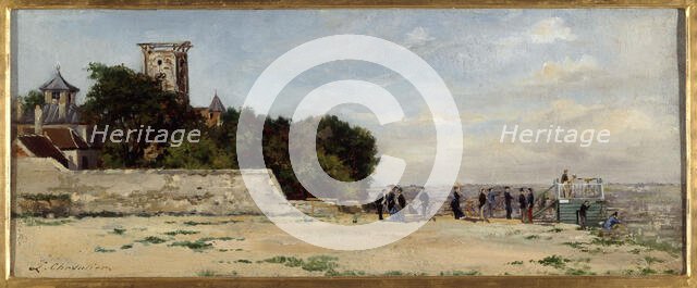 Top of Montmartre hill, with Solferino tower, circa 1870, c1870. Creator: Louis Marie Jean-Baptiste Chevalier.