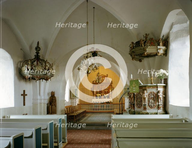 Interior of Perstorp church, Perstorp, Sweden.  Creator: Unknown.