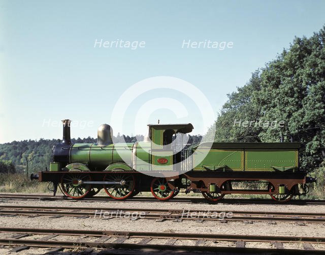 Steam locomotive (OFWJ 8) with wagon from the late 19th century, Swedish.
 Creator: Unknown.
