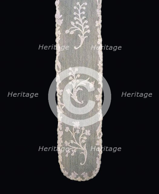 Pair of Lappets (Joined), Valenciennes, 1775/85. Creator: Unknown.