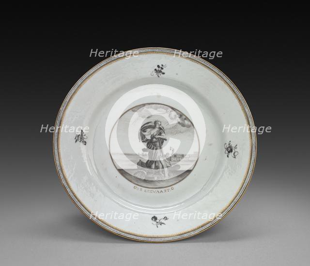 Plate: Female Figure, 1700s. Creator: Unknown.