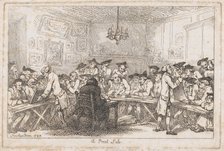 A Print Sale--A Night Auction, 1788., 1788. Creator: Thomas Rowlandson.