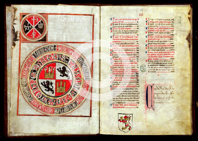 Cover and first page of the 'Ordenamiento de Alcalá' (laws of Alcalá), 15th century.
