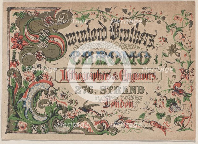Trade Card for Swinford Brothers, Chromo Lithographers & Engravers, 19th century. Creator: Anon.