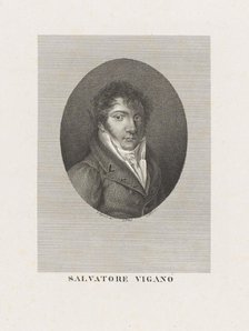 Portrait of the choreographer, composer and dancer Salvatore Viganò (1769-1821), after 1789. Creator: Caporali, Filippo (1794-1848).