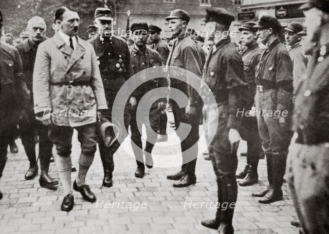 Hitler inspecting a group of SA Members during World War II, Germany, 1939-1945. Artist: Unknown
