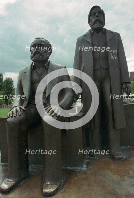 Sculpture of Karl Marx and Engels. Artist: Unknown