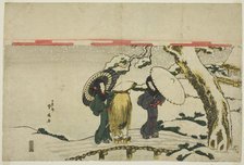 Travelers in Snow, Japan, early 19th century. Creator: Katsukawa Shunsen.