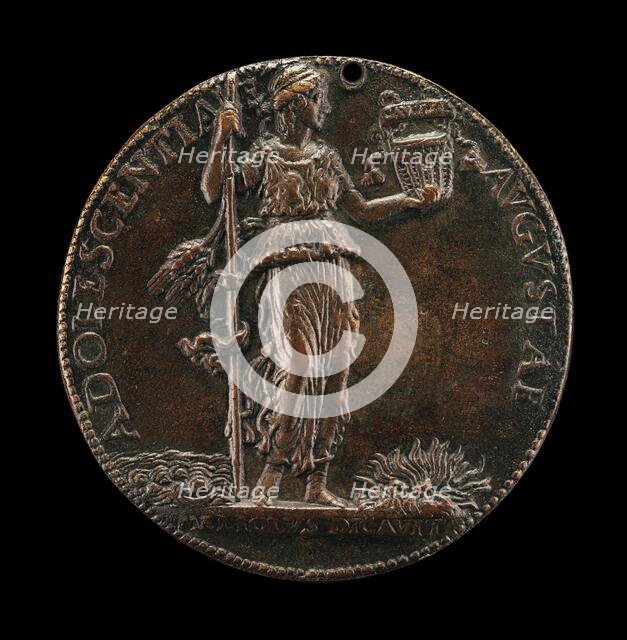 Health Standing between Sea and Fire [reverse], probably 1484. Creator: Bartolommeo di Virgilio Melioli.