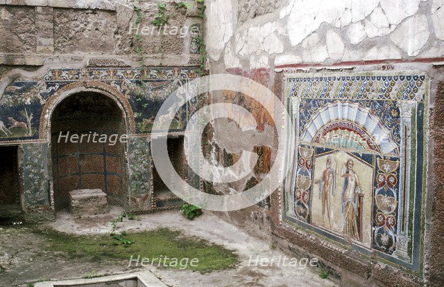 Interior garden-room in the House of Neptune, Herculaneum, Italy. Artist: Unknown