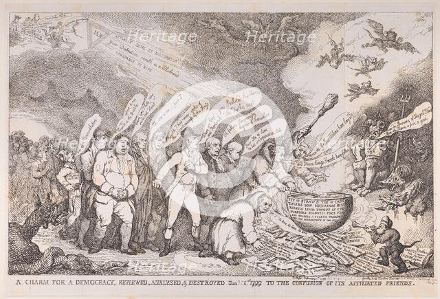 A Charm for a Democracy, Reviewed, Analysed, & Destroyed Jan 1 1799 to the Conf..., January 1, 1799. Creator: Henri Merke.