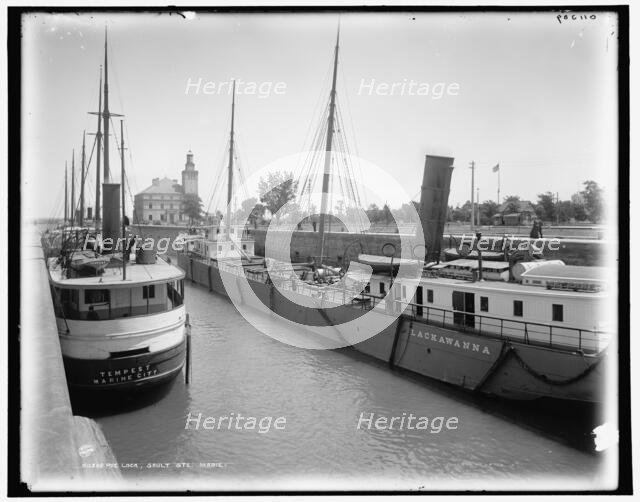Poe Lock, Sault Ste. Marie, between 1890 and 1899. Creator: Unknown.