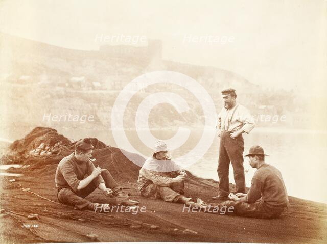 Mending The Nets, 1890. Creator: Frank Meadow Sutcliffe.