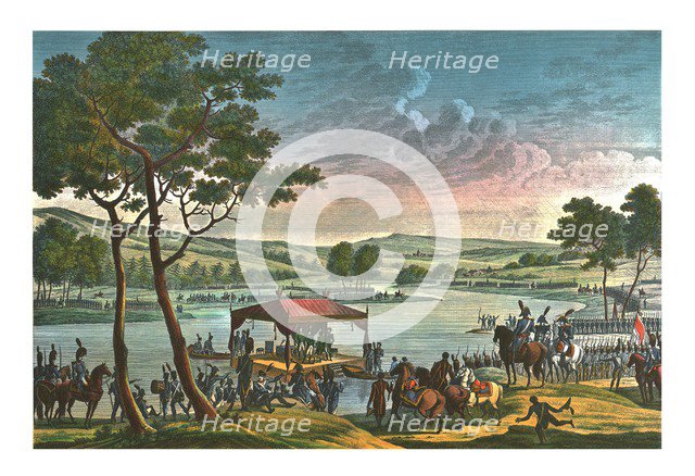 Meeting of the two Emperors, 25 June 1807, (c1850). Artist: François-Louis Couché.