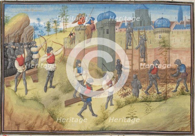 The Siege of Jerusalem, 1099. Miniature from the Historia by William of Tyre, 1460s. Artist: Anonymous  