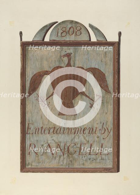 R. Angell's Tavern Sign, c. 1939. Creator: John Matulis.