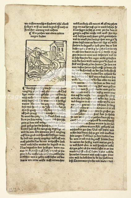 A Token from a Dead Young Brother (recto) and Father Mucius in His Cell (verso)..., 1929. Creators: Unknown, Peter Berger, Wilhelm Ludwig Schreiber.