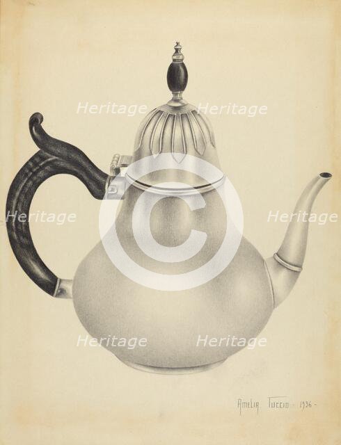 Silver Teapot, 1936. Creator: Amelia Tuccio.