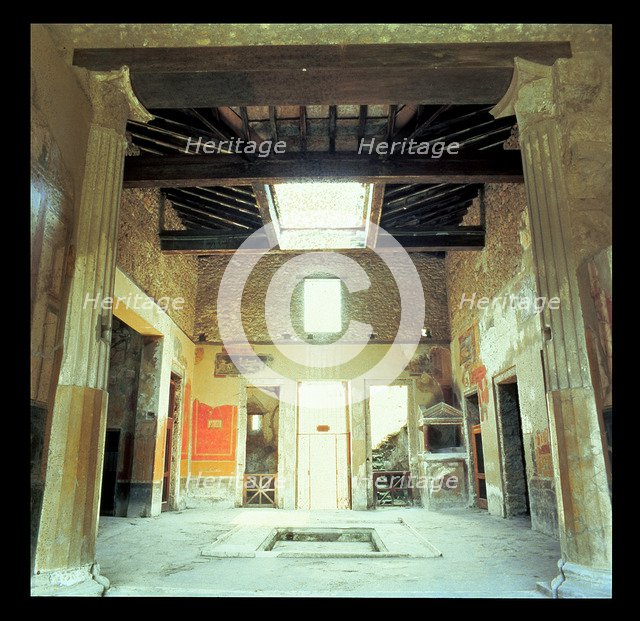 Ruins of Pompeii, interior of the house of Menander.
