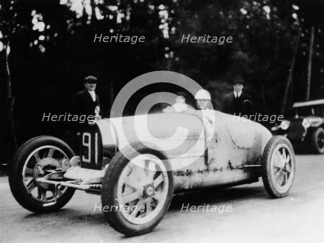 Louis Chiron in a Bugatti, 1927. Artist: Unknown