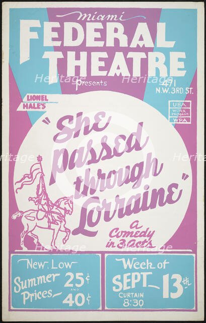 She Passed Through Lorraine, Miami, 1937. Creator: Unknown.