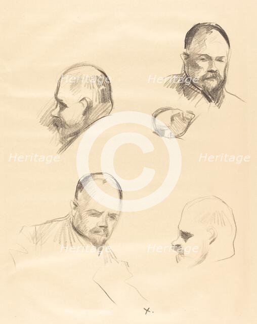 Four Sketches of Ambroise Vollard, c. 1910. Creator: Jean Louis Forain.