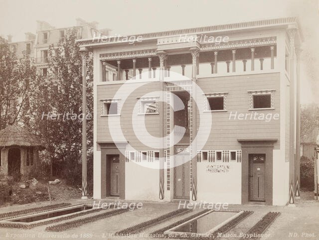 Egyptian House, Habitations of Man, Universal Exposition, Paris, 1889. Creator: Unknown.