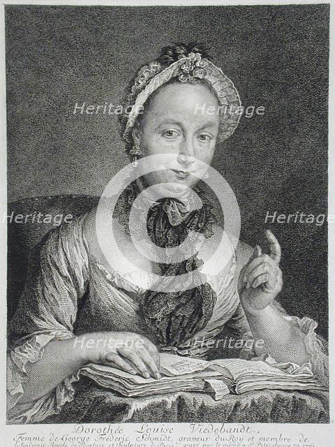 Dorothée Louise Viedebandt Schmidt, the Artist's Wife, 1761. Creator: Georg Friedrich Schmidt.