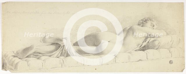 Ancient Statue of Sleeping Hermaphrodite, 1774. Creator: John Downman.
