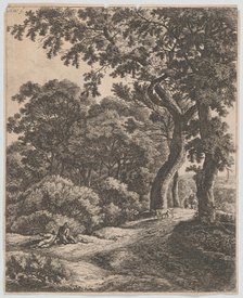 Two Travellers Resting in the Woods, 17th century. Creator: Anthonie Waterloo.