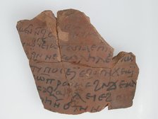 Ostrakon with a Letter from Paternoute to Epiphanius, Coptic, 600. Creator: Unknown.