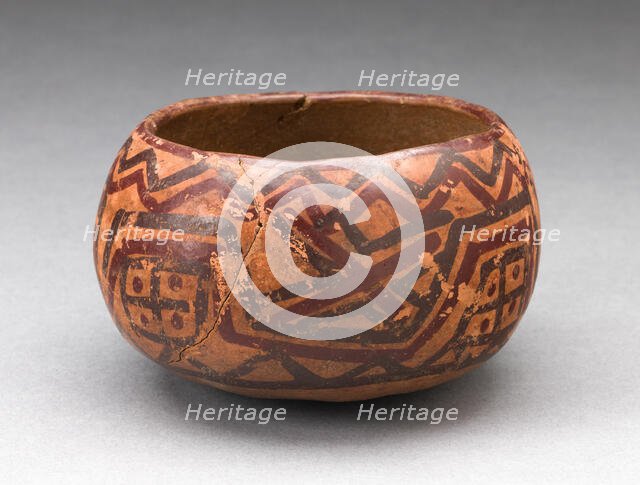 Miniature Bowl with Abstract Red and Black Geometric Patterns, A.D. 1450/1532. Creator: Unknown.