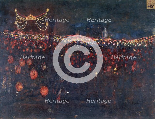 Fête de nuit, place de la Nation, à l'occasion de l'inauguration du monument à la..., 1899. Creator: Victor Marec.