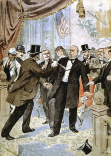 Assassination of William McKinley, 25th president of the USA, 1901. Artist: Unknown