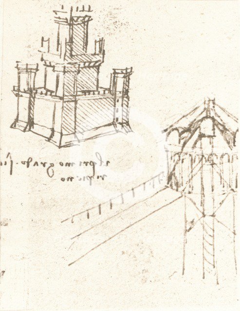 Drawing of projects for castles and villas, c1472-c1519 (1883). Artist: Leonardo da Vinci.