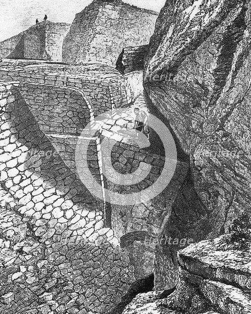 Heinrich Schliemann's excavation at Troy. (From: Gods, Graves, and Scholars by C. W. Ceram). Artist: Anonymous 